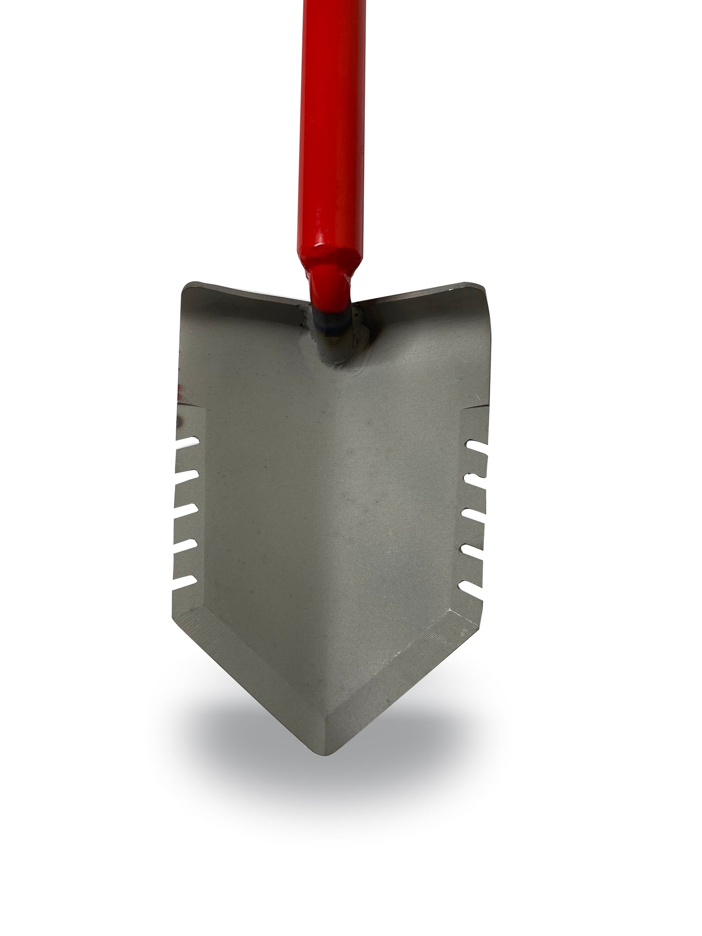 Red Garden Shovel Blade Closeup