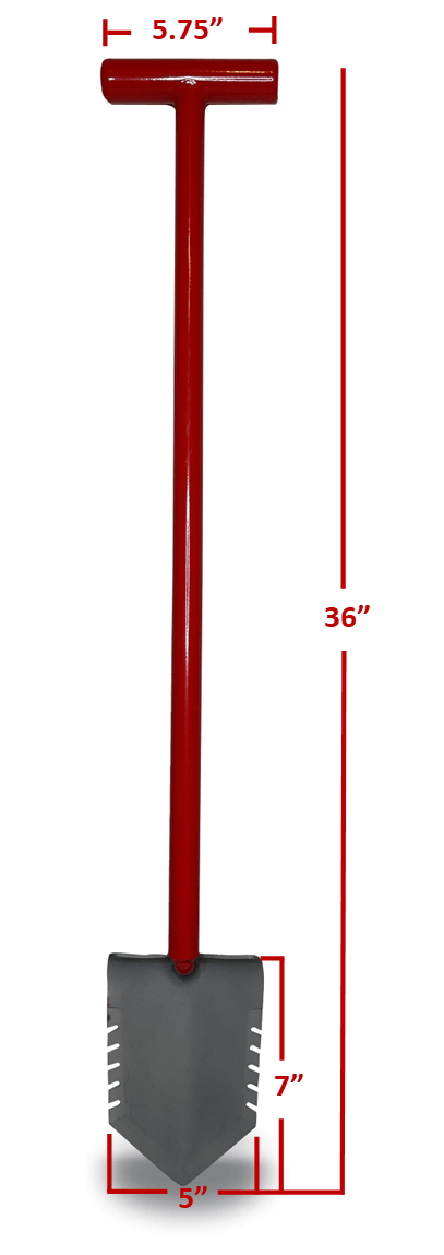 Red Garden Shovel Dimensions