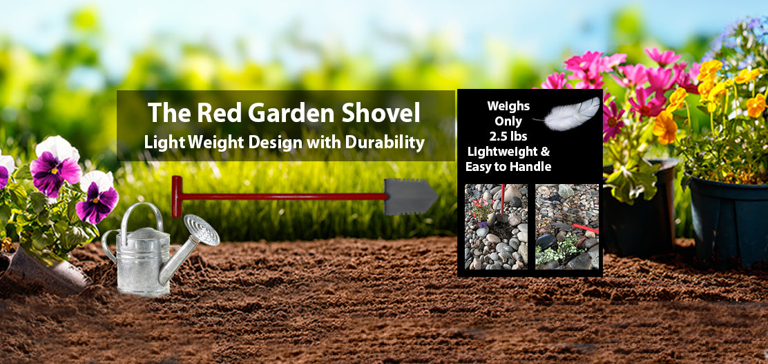 Red Garden Shovel Lightweight Design